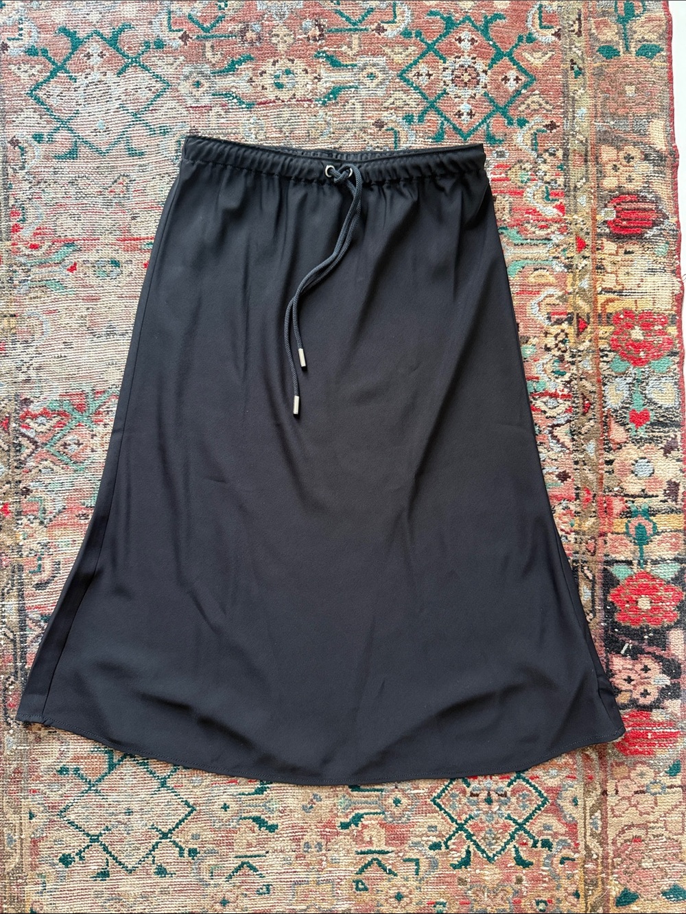 Madewell Black Midi Drawstring Skirt